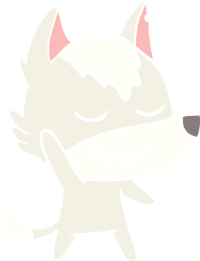 Bir insan tarafından çizilmiş düz renkli çizgi film kurdu.