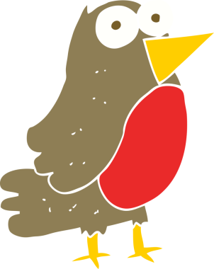 Bir insan tarafından çizilen Robin 'in düz renk çizimi