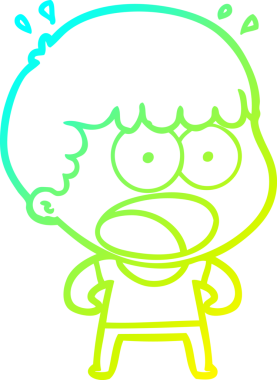 Bir insan tarafından çizilen bir karikatürün soğuk gradyan çizimi.