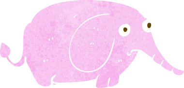 Bir insan tarafından çizilmiş üzgün küçük bir fil.