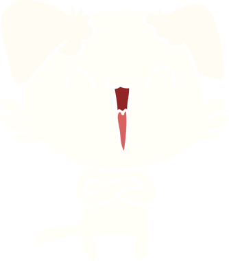 Mutlu küçük köpek düz renkli çizgi film bir insan tarafından çizildi.