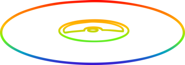 gökkuşağı gradyan çizimi bir insan tarafından çizilmiş eski bir vinil plak