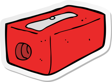 Bir insan tarafından çizilmiş karikatür kalem açacağının çıkartması.