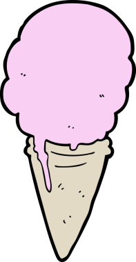 Bir insan tarafından çizilmiş karikatür dondurma.