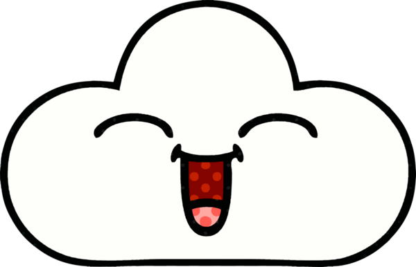 Bir insan tarafından çizilmiş beyaz bir bulutun çizgi roman tarzı