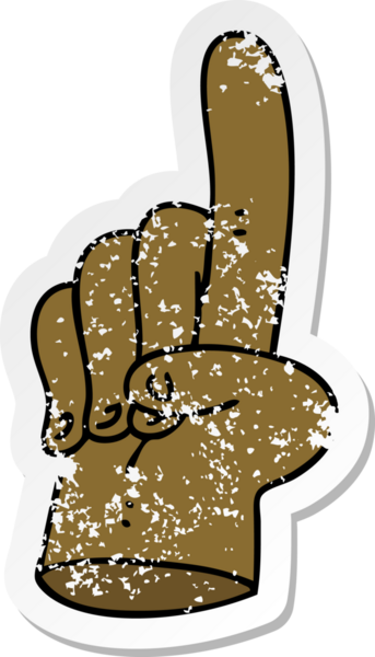 Bir insan tarafından çizilmiş garip bir el çiziminin sıkıntılı çıkartması.