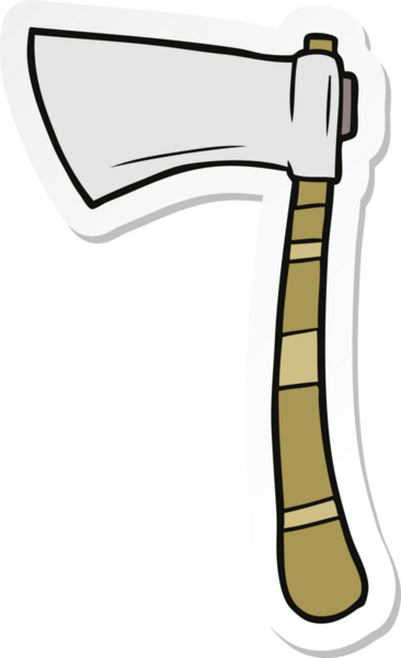 Bir insan tarafından çizilmiş viking baltasının çıkartması.