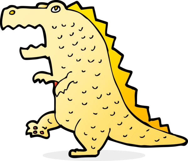 Bir insan tarafından çizilmiş karikatür dinozor.