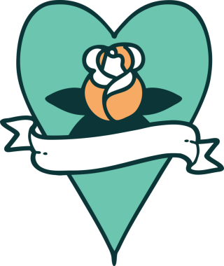 Bir insan tarafından çizilmiş bir kalbin ikonik dövme görüntüsü.