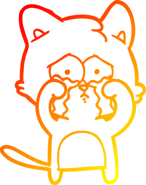 Bir insan tarafından çizilmiş çizgi film kedisinin sıcak çizgi çizimi