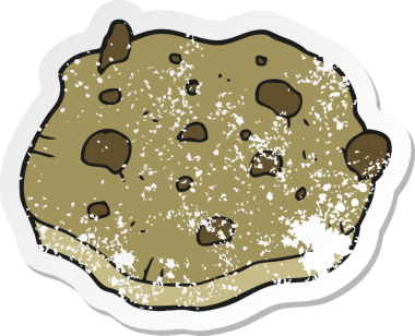 Bir insan tarafından çizilmiş çikolatalı kurabiyenin gerilimli yapıştırması.