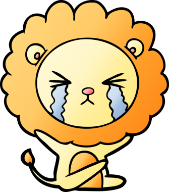 Bir insan tarafından çizilmiş ağlayan bir aslan.