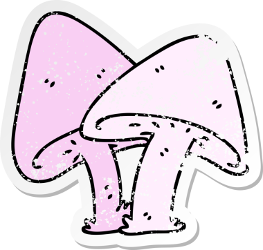 Bir insan tarafından çizilmiş garip bir el mantarının sıkıntılı çıkartması.