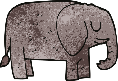 Bir insan tarafından çizilmiş karalama fili.