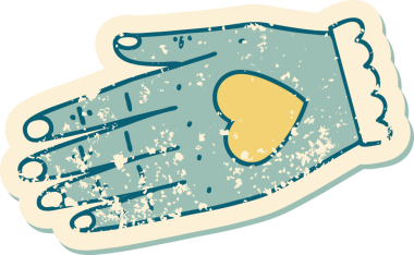 Bir insan tarafından çizilmiş sembolik dövmeli bir el resmi