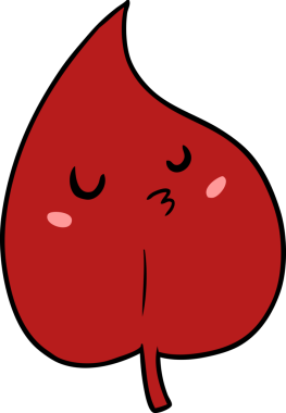 bir insan tarafından çizilmiş sonbahar yaprağı çizgi filmi