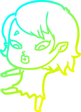 Soğuk gradyan çizgisi, bir insan tarafından çizilmiş şirin bir vampir kız çizgi filmi.