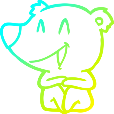 Bir insan tarafından çizilmiş gülen ayı çizgi filmi.