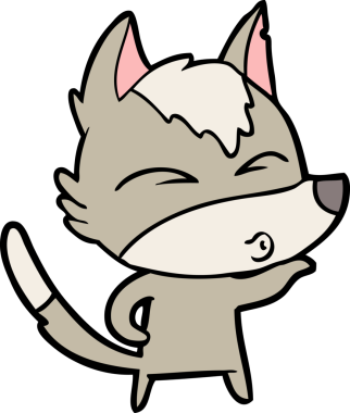 Bir insan tarafından çizilmiş kurt surat ifadesi.