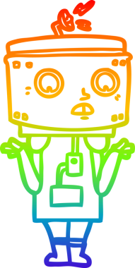 gökkuşağı gradyan çizimi bir insan tarafından çizilen robot çizimi