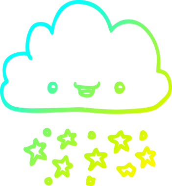 Bir insan tarafından çizilmiş bir karikatür fırtına bulutu çizimi