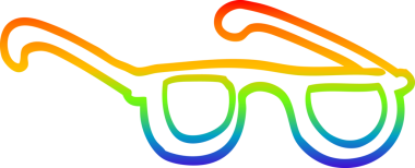 Bir insan tarafından çizilmiş çizgi film gözlüklerinin gradyan çizimi.