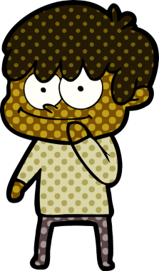 Bir insan tarafından çizilmiş mutlu çizgi film adamı.