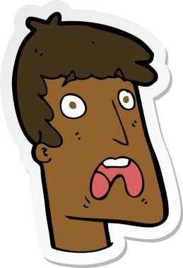 Bir insan tarafından çizilmiş bir karikatür çıkartması.