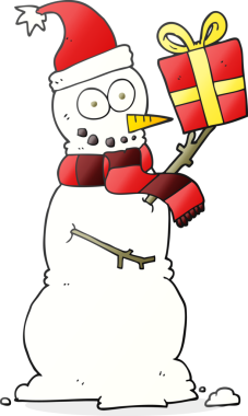 Bir insan tarafından çizilmiş kardan adam çizilmiş.