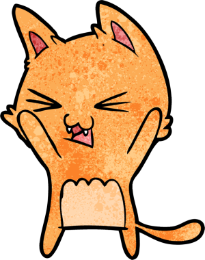 Bir insan tarafından çizilmiş kedi tıslaması.