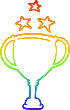 Gökkuşağı gradyan çizgisi bir insan tarafından çizilmiş bir spor karikatürü.