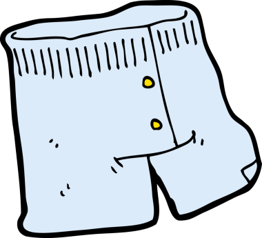 Bir insan tarafından çizilmiş çizgi film iç çamaşırı.