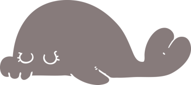 Bir insan tarafından çizilmiş düz renk çizgi film mührü