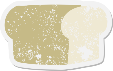 Bir insan tarafından çizilmiş bir somun ekmek grunge etiketi.