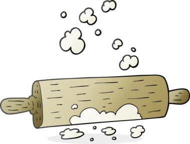 Bir insan tarafından çizilmiş karikatür merdanesi.