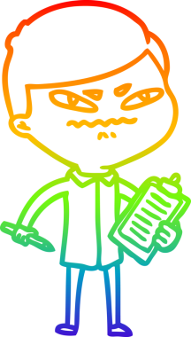 Bir insan tarafından çizilmiş kızgın bir adamın çizdiği gökkuşağı gradyanı çizimi