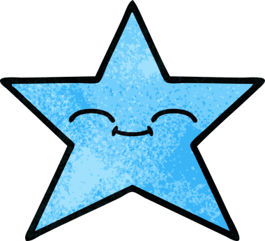 Bir insan tarafından çizilmiş yıldız balığının retro grunge deseni.