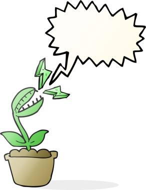 Bir insan tarafından çizilmiş serbest konuşma balonu Venüs sinek tuzağı