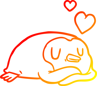 Bir insan tarafından çizilmiş sevgi dolu bir penguen çizgisi.