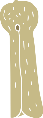 Bir insan tarafından çizilmiş eski ahşap çivinin düz renk çizimi