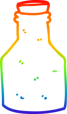 gökkuşağı gradyan çizgi çizimi bir insan tarafından çizilmiş eski seramik şişe mantarı