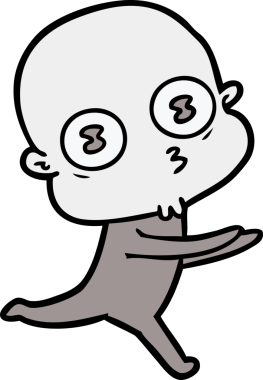 bir insan tarafından çizilmiş garip kel uzay adamı çizgi filmi