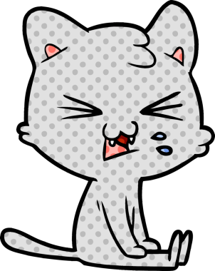 Bir insan tarafından çizilmiş kedi tıslaması.