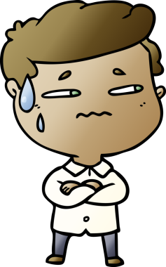 Bir insan tarafından çizilmiş endişeli bir adam.