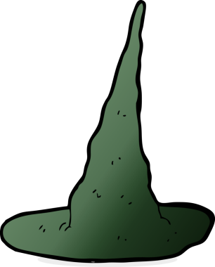 Bir insan tarafından çizilmiş ürkütücü cadı şapkası.