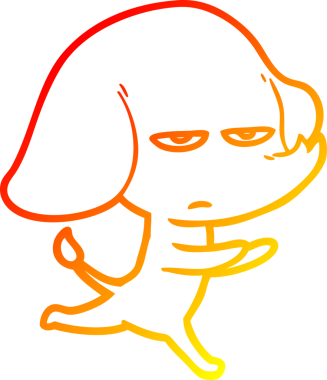 Bir insan tarafından çizilmiş kızgın bir fil çizimi.