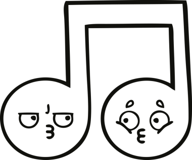 Bir insan tarafından çizilmiş bir notanın çizgi çizimi