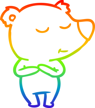 Bir insan tarafından çizilmiş mutlu bir çizgi film ayısının çizimi.