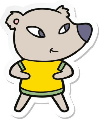 Bir insan tarafından çizilmiş şirin bir ayının çıkartması.