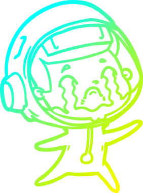 Bir insan tarafından çizilmiş ağlayan astronot çizgi filmi.